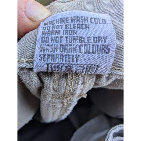 VJ Jeans Womens Wide Leg Cargo Utility Trousers Pants Sz 27 Brown Kakhi 90s Y2K - Picture 7 of 7